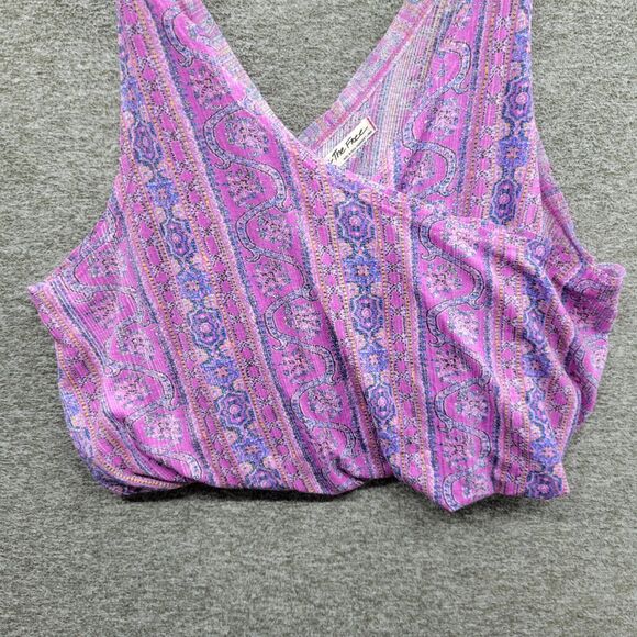 Free People Tank Women's Small Purple Summer Bloom Your Twisted Tank Top NWT - Picture 3 of 13